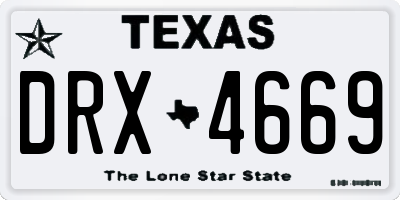 TX license plate DRX4669