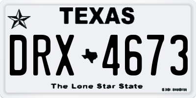 TX license plate DRX4673