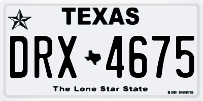 TX license plate DRX4675