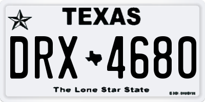 TX license plate DRX4680