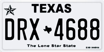 TX license plate DRX4688
