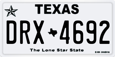 TX license plate DRX4692