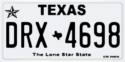 TX license plate DRX4698