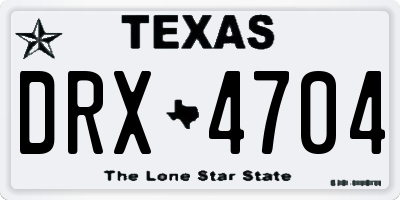 TX license plate DRX4704