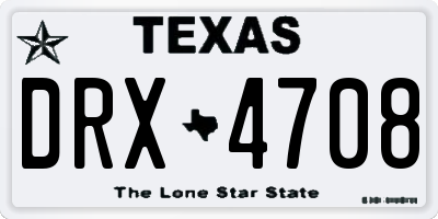 TX license plate DRX4708