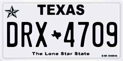 TX license plate DRX4709