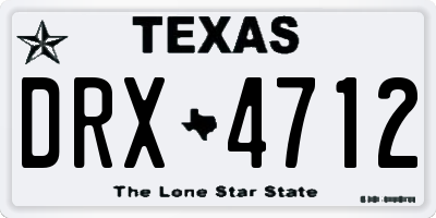 TX license plate DRX4712