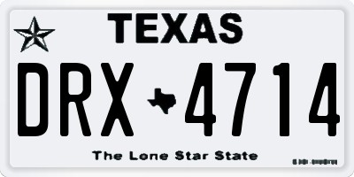 TX license plate DRX4714