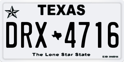 TX license plate DRX4716