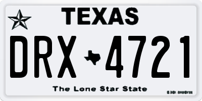 TX license plate DRX4721