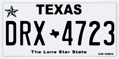 TX license plate DRX4723