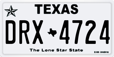 TX license plate DRX4724