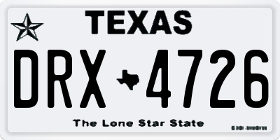 TX license plate DRX4726