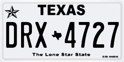 TX license plate DRX4727