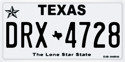 TX license plate DRX4728