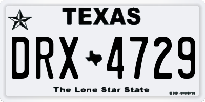TX license plate DRX4729