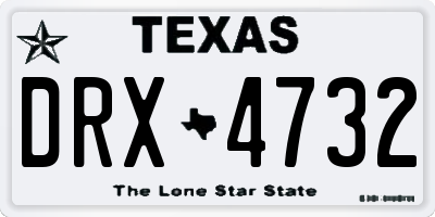 TX license plate DRX4732