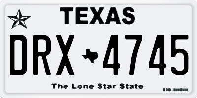 TX license plate DRX4745