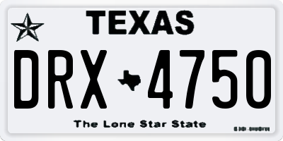 TX license plate DRX4750