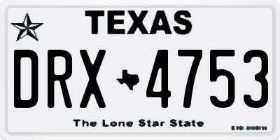 TX license plate DRX4753