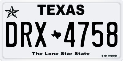 TX license plate DRX4758