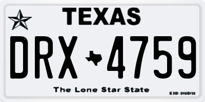 TX license plate DRX4759