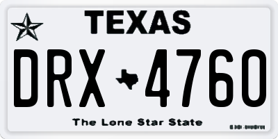TX license plate DRX4760