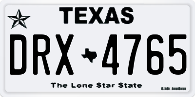 TX license plate DRX4765