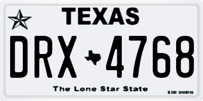 TX license plate DRX4768