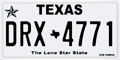 TX license plate DRX4771