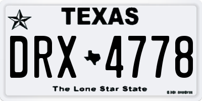 TX license plate DRX4778