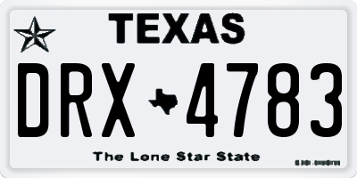 TX license plate DRX4783