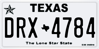 TX license plate DRX4784