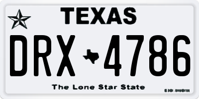 TX license plate DRX4786