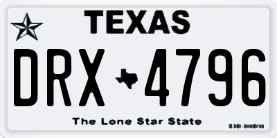 TX license plate DRX4796