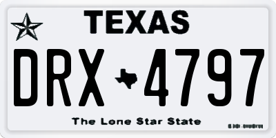 TX license plate DRX4797
