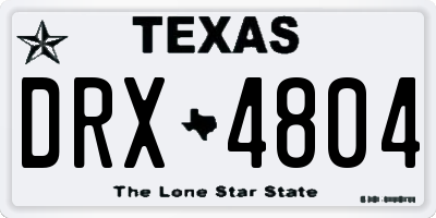 TX license plate DRX4804