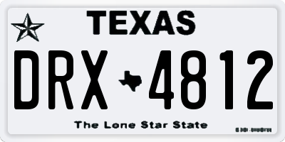 TX license plate DRX4812