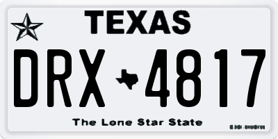 TX license plate DRX4817
