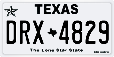 TX license plate DRX4829