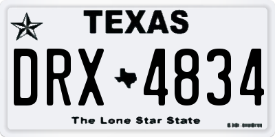 TX license plate DRX4834