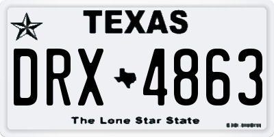 TX license plate DRX4863
