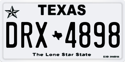 TX license plate DRX4898