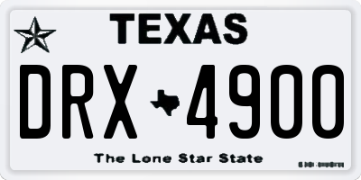 TX license plate DRX4900