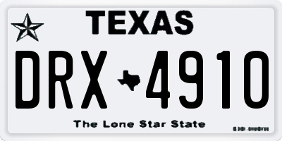 TX license plate DRX4910