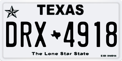 TX license plate DRX4918