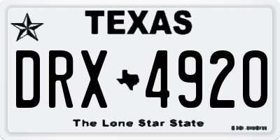 TX license plate DRX4920