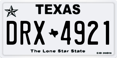 TX license plate DRX4921