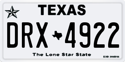 TX license plate DRX4922