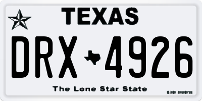 TX license plate DRX4926